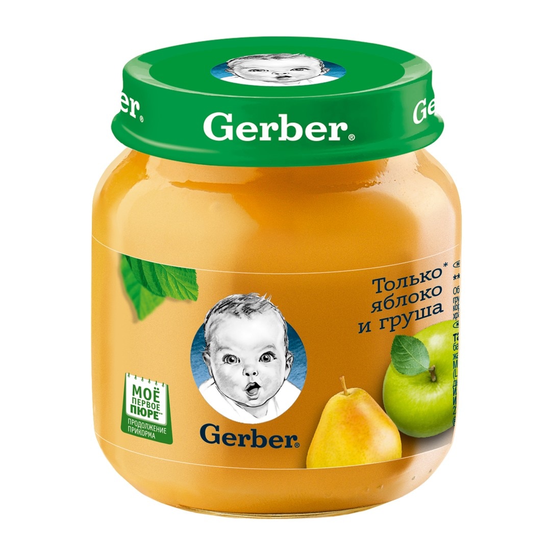 Фруктовое пюре Gerber® «Только яблоко и груша»