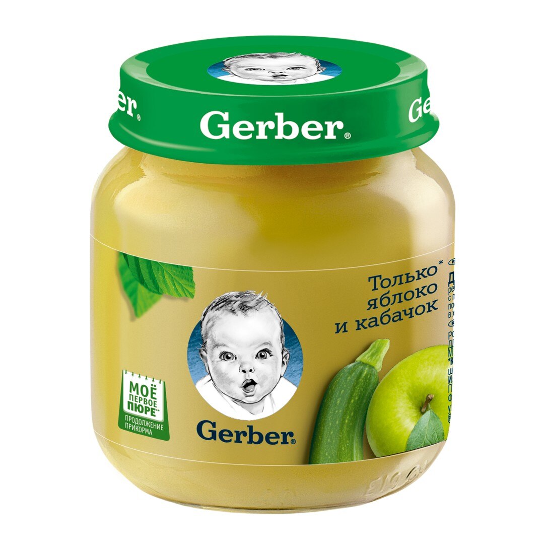 Фруктово-овощное пюре Gerber® «Яблоко, кабачок»