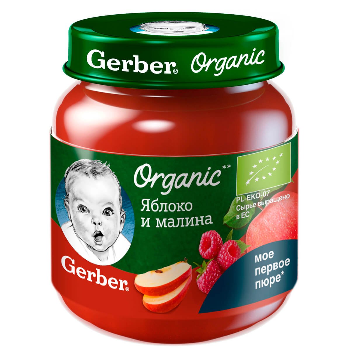 Фруктовое пюре Gerber® «Яблоко и малина» cерии Organic