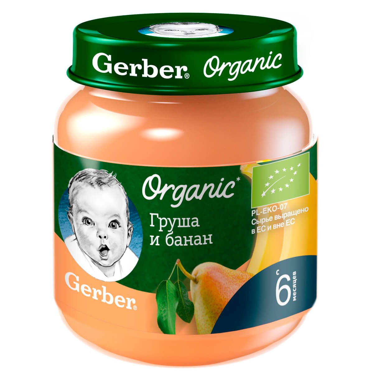 Фруктовое пюре Gerber® «Груша и банан» серии Organic