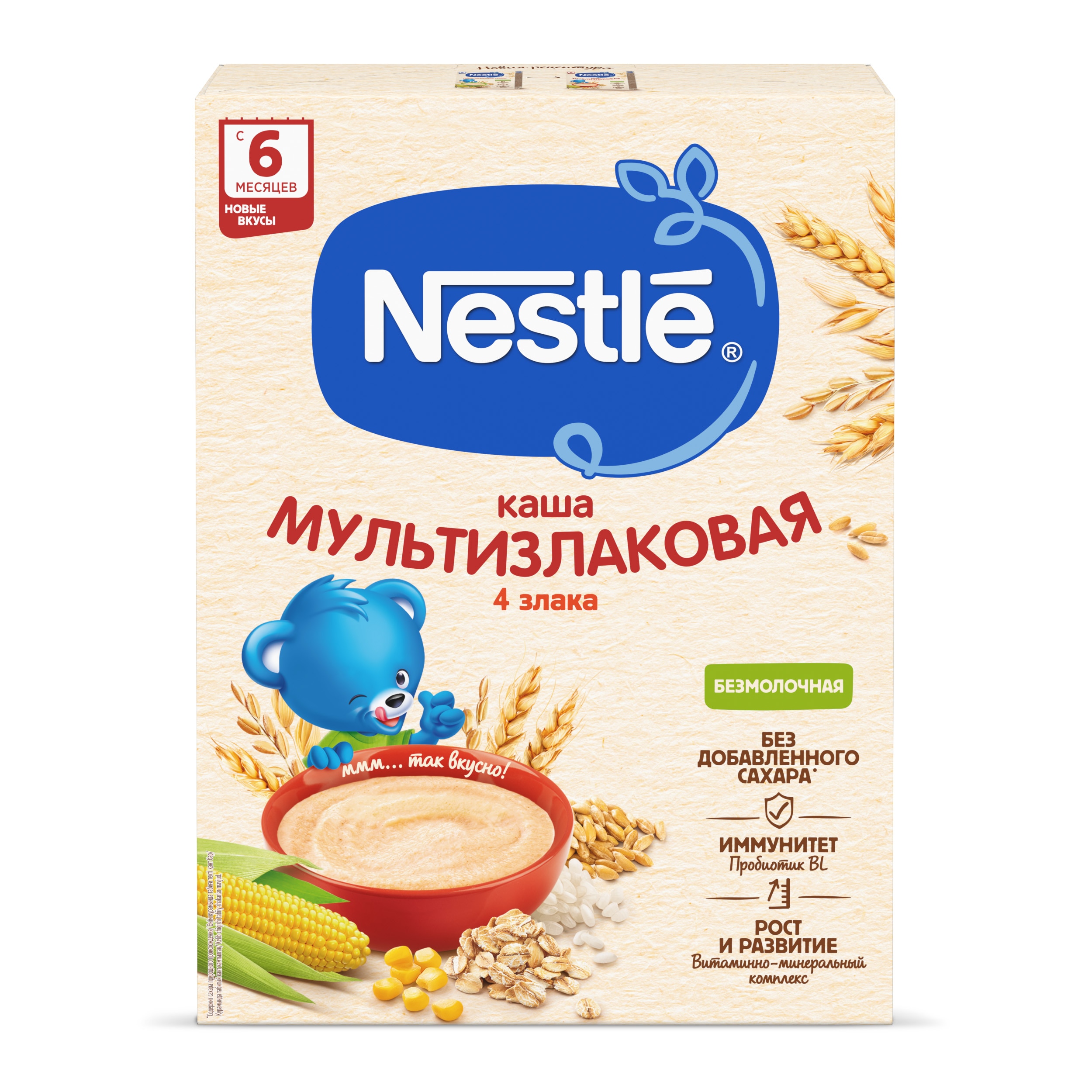 Каша Nestlé Безмолочная мультизлаковая для продолжения прикорма с пробиотиком BL